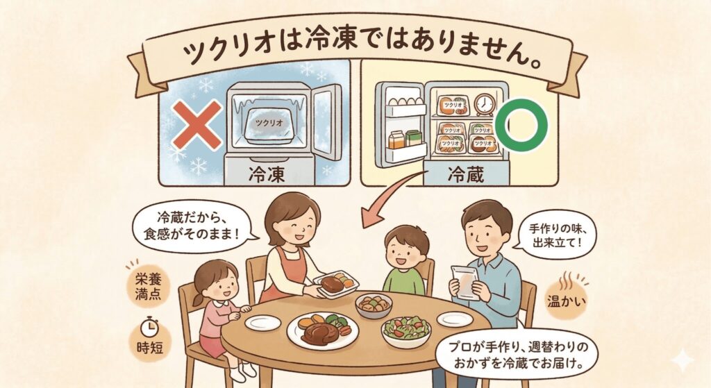 ツクリオは冷凍ではありません。