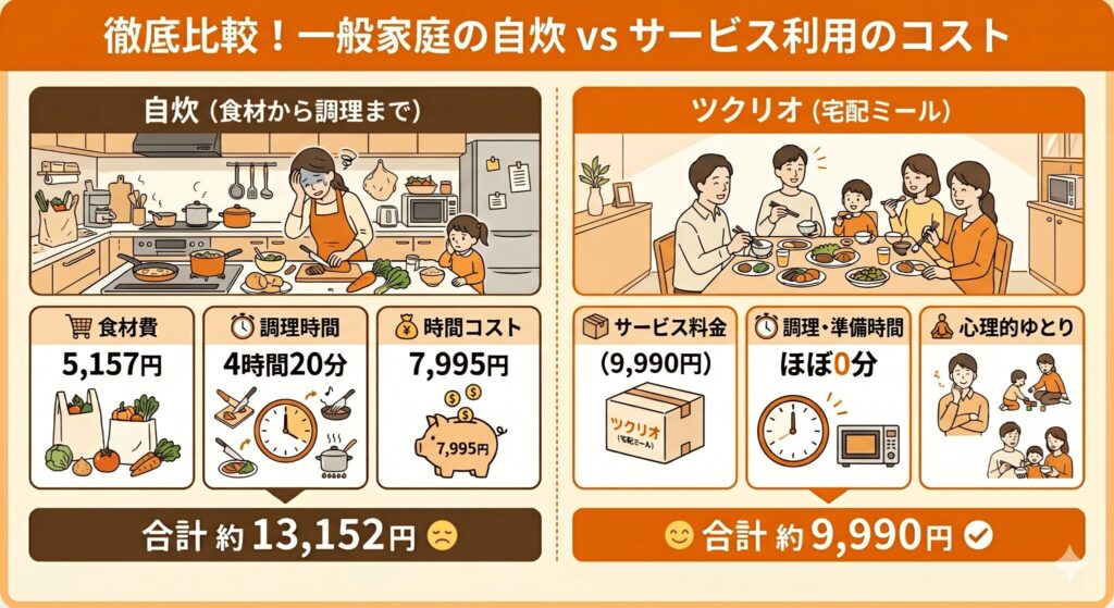 自炊と「時間単価」で料金を比べてみる