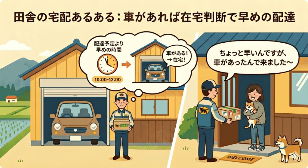 配達員がきをきかして早めに配達してくれます