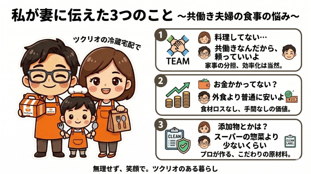 私がツクリオの関して妻に伝えた3つのこと