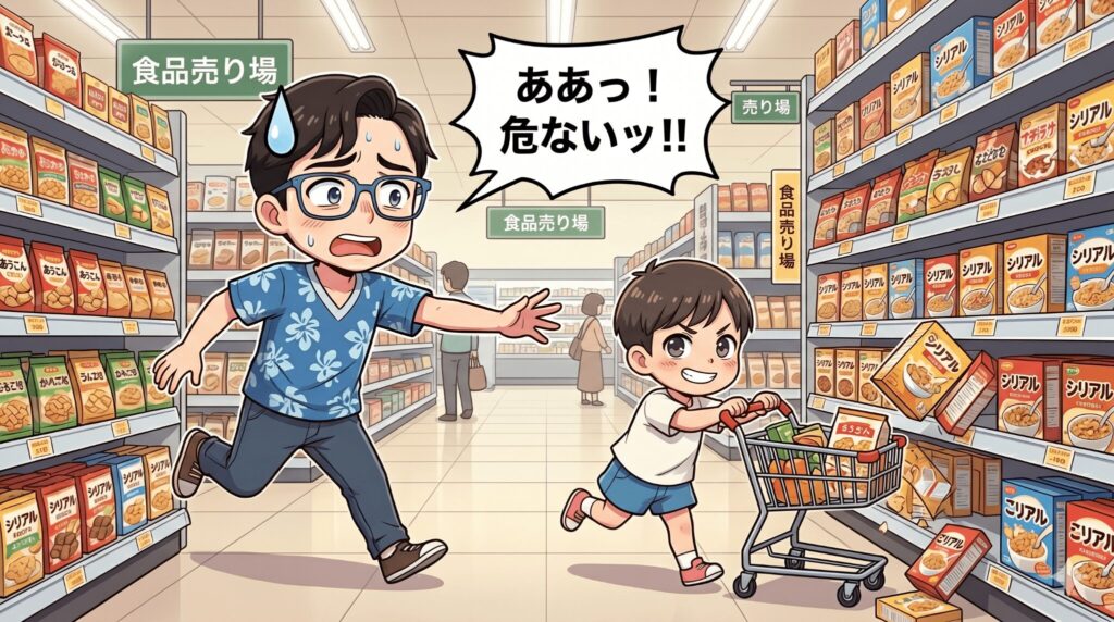 あるある②：カートを押したがって暴走