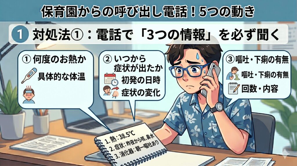 対処法①:電話で「3つの情報」を必ず聞く
