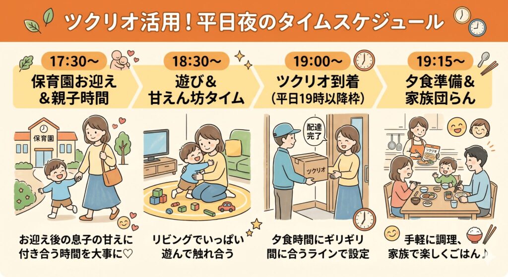 ツクリオの配達時間枠を選択する画面