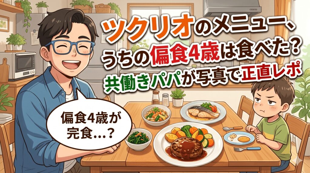 ツクリオのメニュー、うちの偏食4歳は食べた？共働きパパが写真で正直レポのアイキャッチ画像