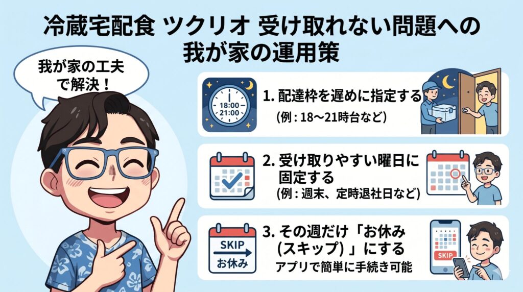 ツクリオは置き配できない。残業で受け取れない問題、我が家の運用