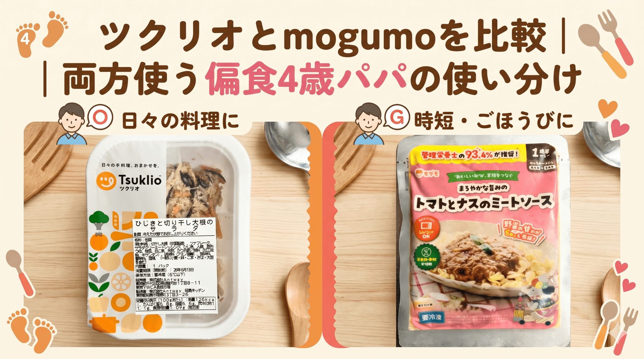 ツクリオとmogumoを比較|両方使う偏食4歳パパの使い分け