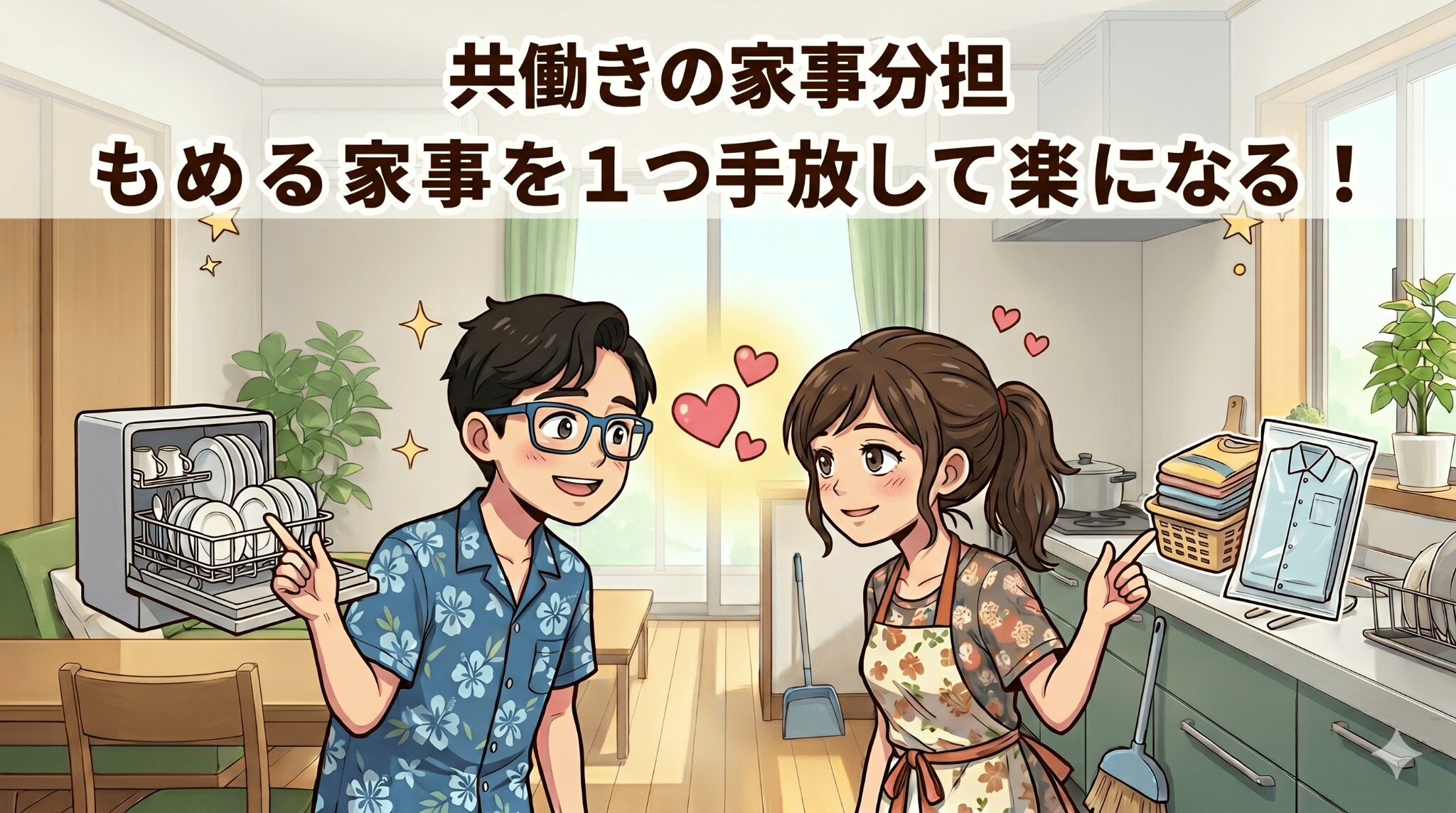 共働きの家事分担アイキャッチ