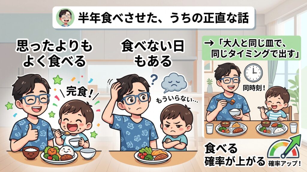 半年間ツクリオを使い続けた家族の食卓イメージ