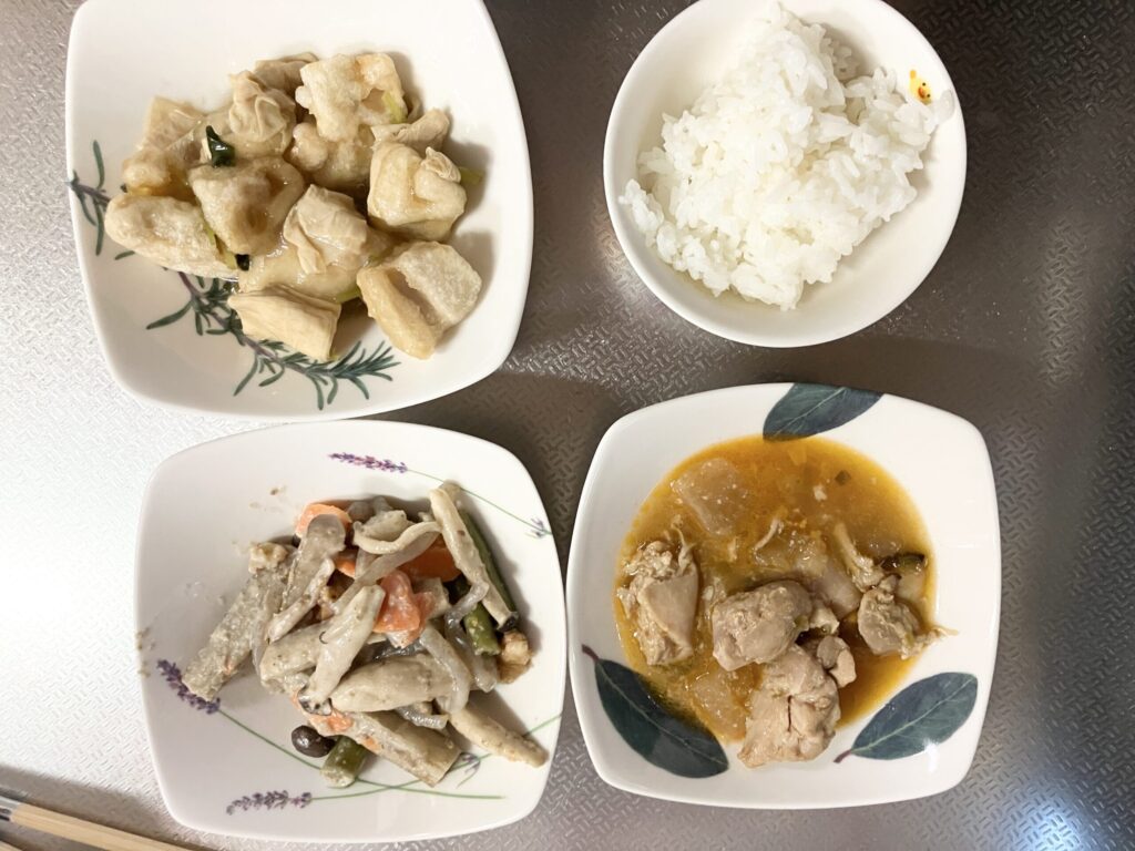 帰宅後すぐに出したツクリオの夕食